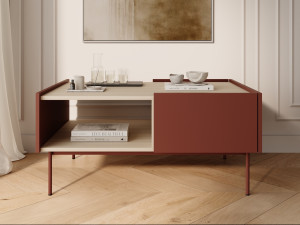 Couchtisch mit Stauraum Drevo Rot