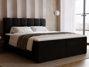 Boxspringbett mit Bettkasten 180x200 Maison Schwarz
