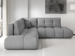 Ecksofa mit Schlaffunktion und Bettkasten Links Kair Grau