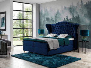 Boxspringbett mit Bettkasten 160x200 Kate Dunkelblau