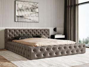 Polsterbett mit Bettkasten und Lattenrost 120x200 Palini Braun