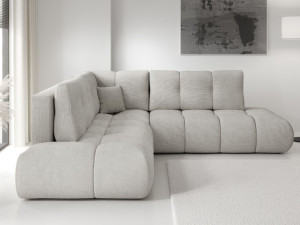 Ecksofa mit Schlaffunktion und Bettkasten Links Kair Hellgrau