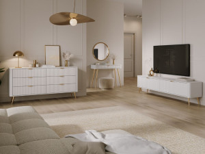Wohnzimmer-Möbelset Latina Weiß
