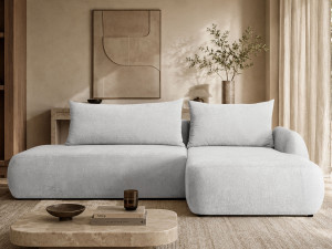Ecksofa L-Form mit Schlaffunktion und Bettkasten Velis Grau