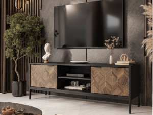 TV-Lowboard mit Türen Tavio Schwarz