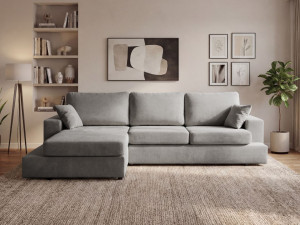 Ecksofa L-Form fürs Wohnzimmer Nesto Links Grau