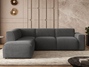 Ecksofa L-Form Links Eluno Dunkelgrau