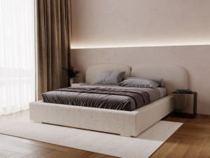 Polsterbett mit Bettkasten und Lattenrost 140x200 Palermo Beige
