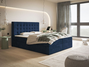 Boxspringbett mit Bettkasten 120x200 Denza Dunkelblau