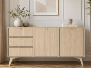 Kommode mit Türen und Schubladen Modena Beige