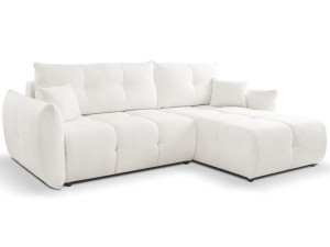 Ecksofa L-Form mit Schlaffunktion und Bettkasten Bene Creme
