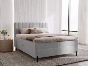 Boxspringbett mit Bettkasten 140x200 Primavera Hellgrau