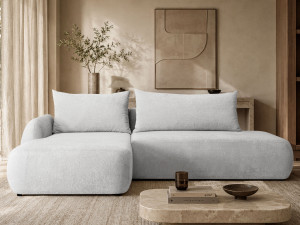 Ecksofa L-Form mit Schlaffunktion und Bettkasten Velis Grau
