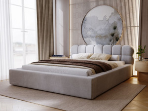 Polsterbett mit Bettkasten und Lattenrost 120x200 Plaza Grau