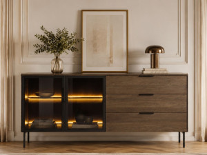 Kommode mit Türen und Schubladen Lumina Eiche Dunin