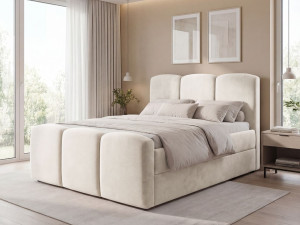 Boxspringbett mit Bettkasten 140x200 Campi Creme