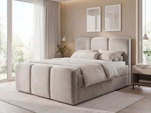 Boxspringbett mit Bettkasten 160x200 Campi Grau
