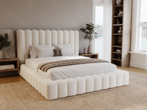 Polsterbett mit Bettkasten und Lattenrost 120x200 Rotto Creme