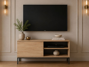 TV-Lowboard mit Türen 100 cm Soroko Hickory