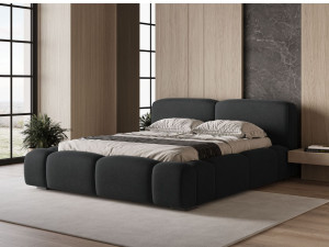 Polsterbett mit Bettkasten und Lattenrost 140x200 Aubi Schwarz