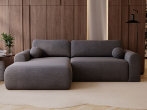 Ecksofa L-Form mit Schlaffunktion und Bettkasten Savana Links Grau