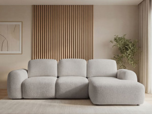 Ecksofa L-Form mit Schlaffunktion und Bettkasten Avelin Rechts Grau