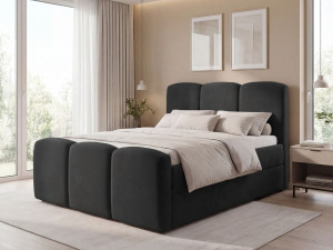 Boxspringbett mit Bettkasten 160x200 Campi Schwarz
