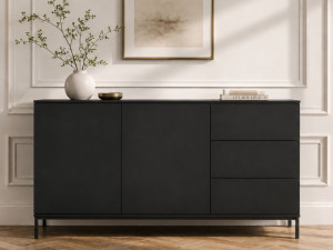 Kommode mit Türen und Schubladen Soroko Schwarz
