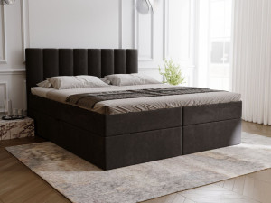Boxspringbett mit Bettkasten 160x200 Mocca Schwarz