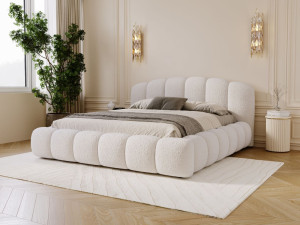 Polsterbett mit Stauraum und Lattenrost 140x200 Cloud Soft Beige