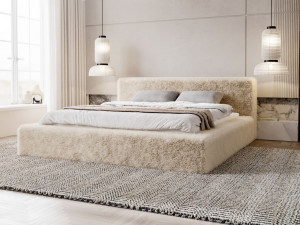Polsterbett mit Bettkasten und Lattenrost 180x200 Enjoy Beige