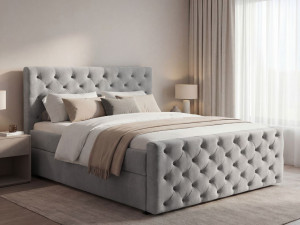 Boxspringbett mit Bettkasten 120x200 Montego Hellgrau