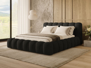 Polsterbett mit Bettkasten und Lattenrost 140x200 Averia Schwarz