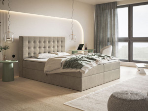 Boxspringbett mit Bettkasten 140x200 Denza Beige
