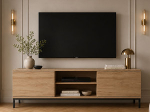 TV-Lowboard mit Türen 150 cm Soroko Hickory