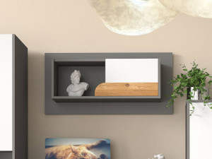 Półka wisząca 100 cm do pokoju młodzieżowego Casa Dąb Nash, Biały, Szary