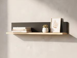 Półka wisząca 90 cm do salonu Lavore Dąb Wotan, Czarny