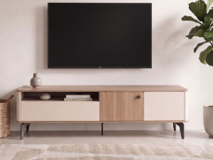 Szafka RTV pod telewizor z szafkami 180 cm Arelis Kaszmir, Orzech Royal