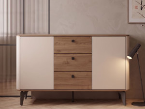 Komoda z drzwiami i szufladami 140 cm Arelis Kaszmir, Orzech Royal