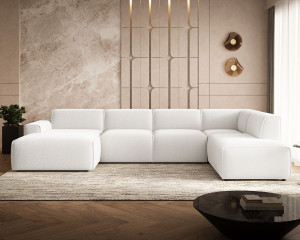 Narożnik U Prawy Belluno boucle Biały