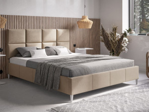 Łóżko tapicerowane ze stelażem 180x200 Luxe Beżowy