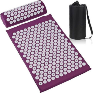 Tapis d'acupuncture avec coussin - Pour un soulagement efficace de la douleur