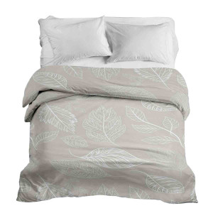 Housse Beige avec des feuilles claires