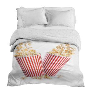 Housse Blanche avec du pop-corn