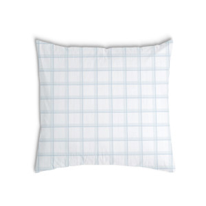 Oreiller Blanche avec des carreaux bleus