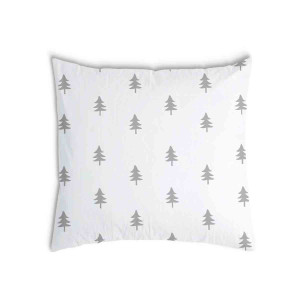 Oreiller Blanche avec des sapins gris