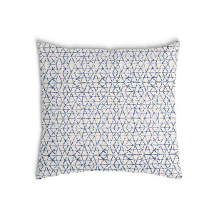 Oreiller Blanche avec de délicates formes bleues
