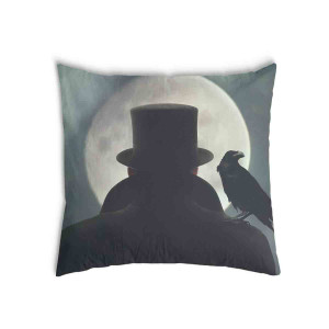 Oreiller Homme avec un corbeau