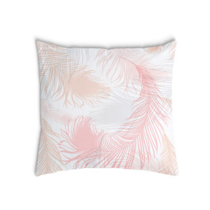 Oreiller Blanche avec des plumes Roses