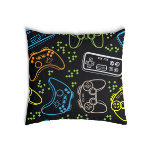 Oreiller Noire avec des consoles de jeux